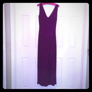 NWOT Lauren Ralph Lauren Magenta Ruffle Gown